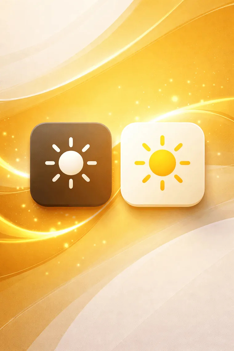 rune Lux concept visual showing golden displays and brightness adjustment imagery.