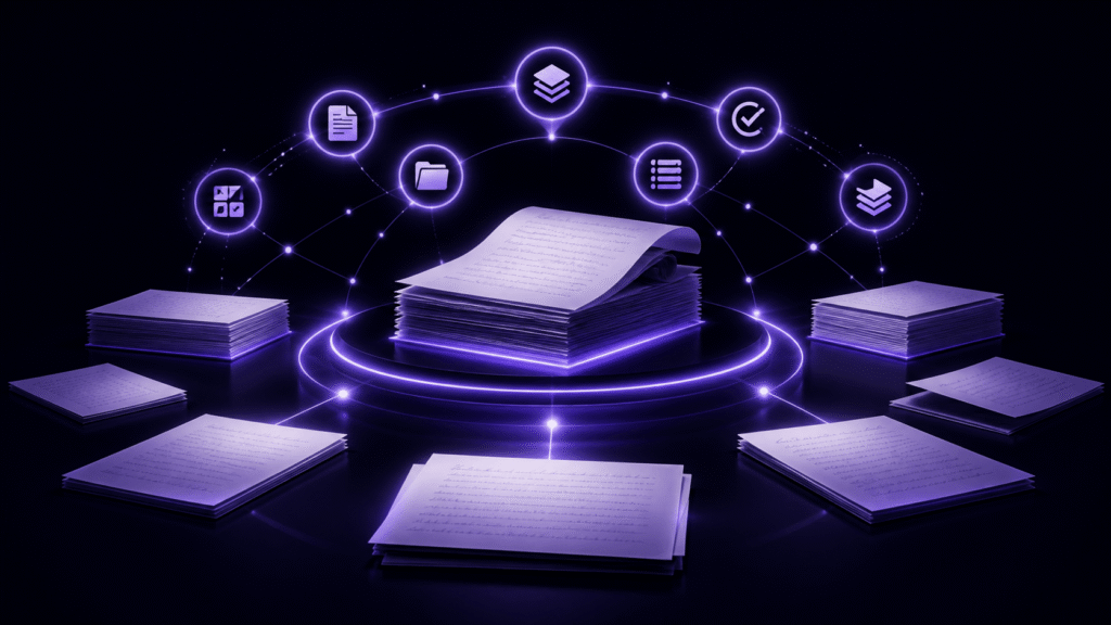 Scattered manuscripts are safely inventoried into four roles and one project root