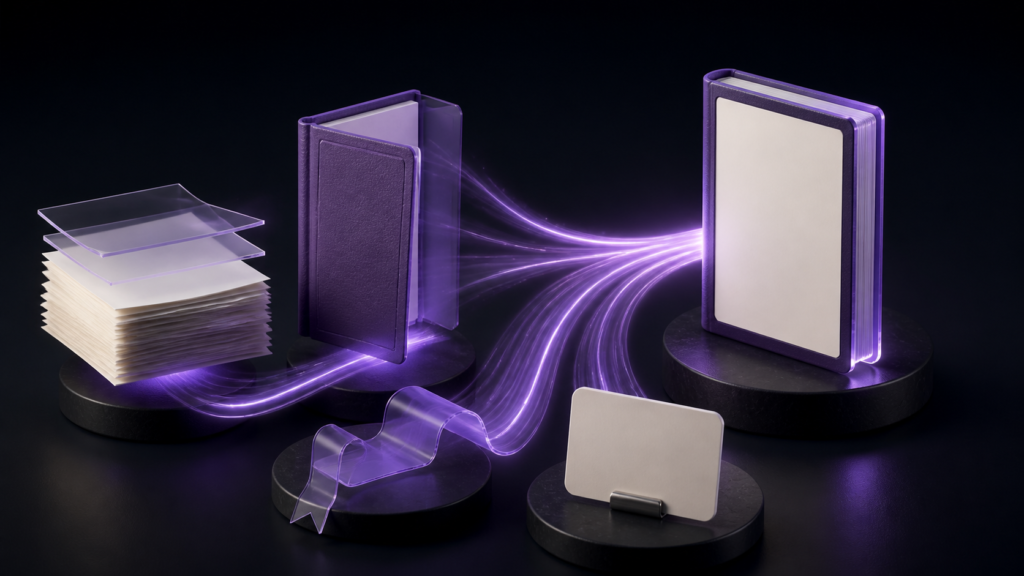 Manuscript, navigation, cover, and colophon assets converge into a self-made EPUB
