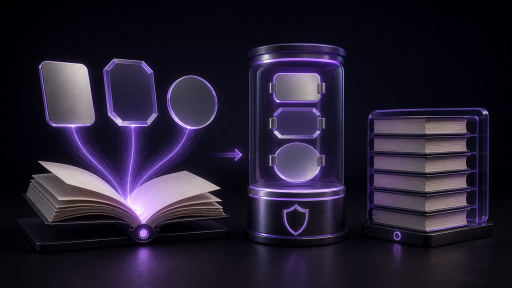 Work, creator, and publication information converge from three sources into one EPUB metadata capsule